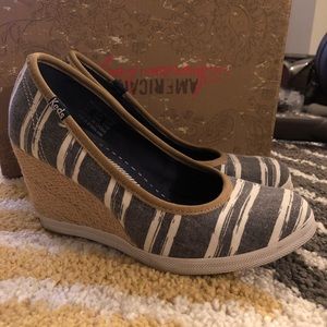 Keds Striped Wedge, Sz 5